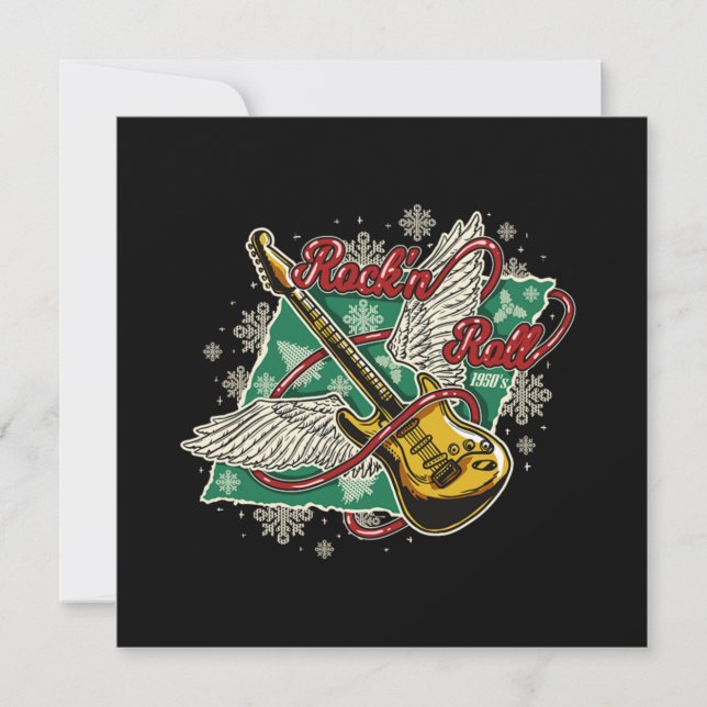 Christmas Rock n Roll Electric Guitar Rock Music Inbjudningar (Framsida)