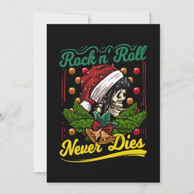 Christmas Rock n Roll Never Dies Rockabilly Girl S Inbjudningar (Framsida)