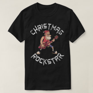 Christmas Rockstar Guitar Design T Shirt