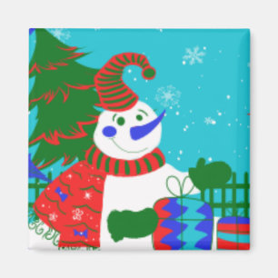 CHRISTMAS ROLIGT MAGNETS - SNÖGUBBE ARTWORK - GIFT MAGNET