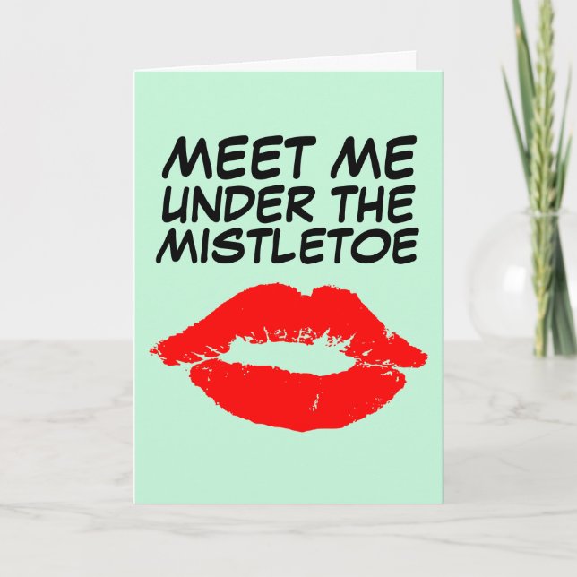 CHRISTMAS ROMANTIC CARD for HIM MISTLETOE Helgkort (Framsida)