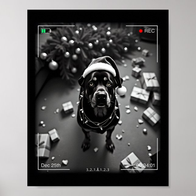 Christmas Rottweiler Caught On Camera  Poster (Framsidan)