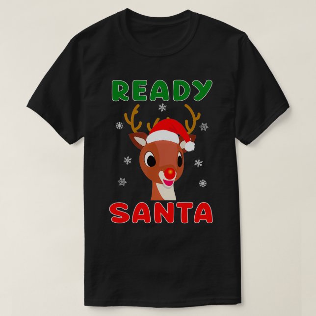 Christmas Rudolph Red Nose Reindeer Kids Gift  T Shirt (Design framsida)