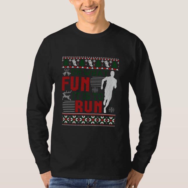 Christmas Running Shirt Runner Half Marathon 5k T Shirt (Framsida)