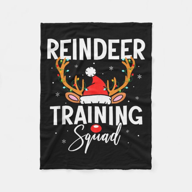 Christmas Running Team Funny Reindeer Training Squ Fleecefilt (Framsidan)