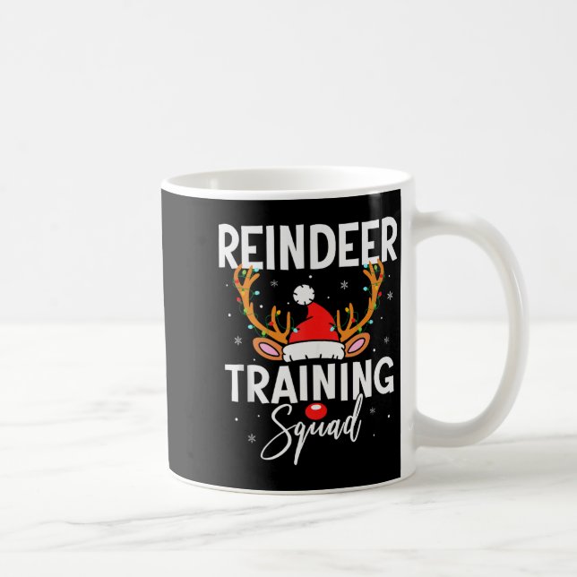 Christmas Running Team Funny Reindeer Training Squ Kaffemugg (Höger)