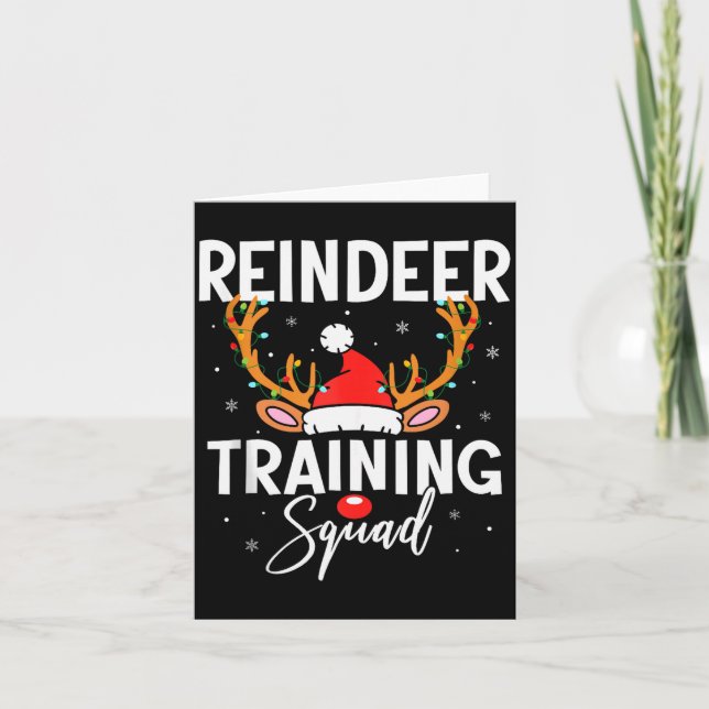 Christmas Running Team Funny Reindeer Training Squ Kort (Framsida)