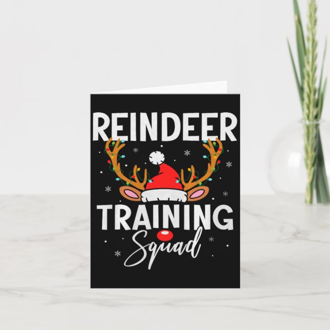 Christmas Running Team Funny Reindeer Training Squ Kort (Framsida)