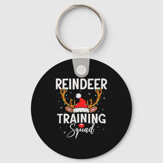 Christmas Running Team Funny Reindeer Training Squ Nyckelring (Framsida)