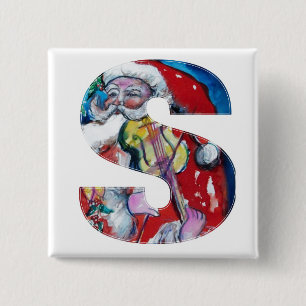CHRISTMAS S BREV / SANTA MED VIOLIN MONOGRAM KNAPP