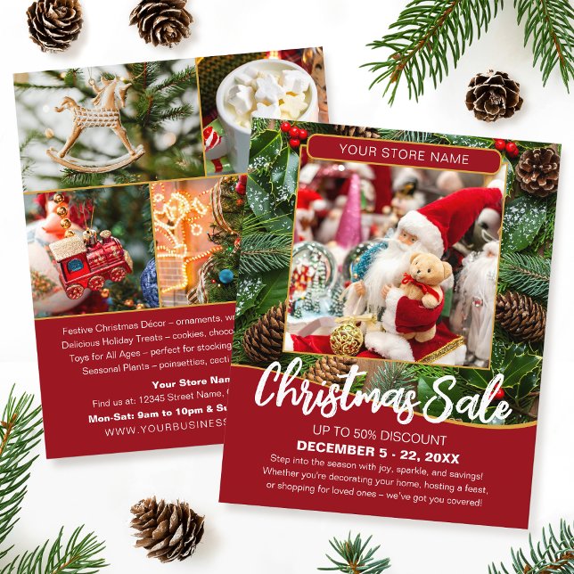 Christmas Sale Shopping Festive Deep Red Business Flygblad (Skapare uppladdad)