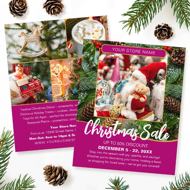 Christmas Sale Shopping Festive Pink Business Flygblad (Skapare uppladdad)