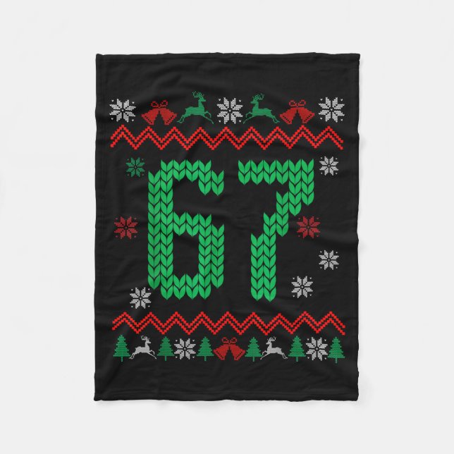 Christmas Santa 67 Six Seven Meme Ugly Sweater  Fleecefilt (Framsidan)