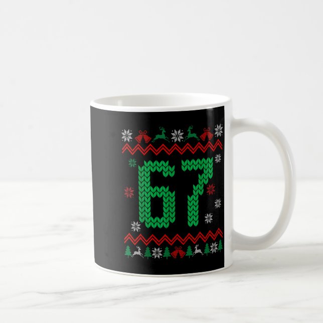 Christmas Santa 67 Six Seven Meme Ugly Sweater  Kaffemugg (Höger)