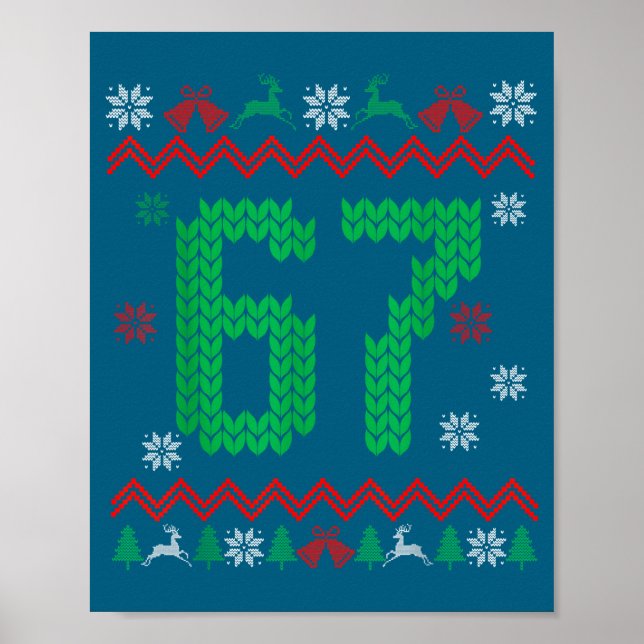 Christmas Santa 67 Six Seven Meme Ugly Sweater  Poster (Framsidan)
