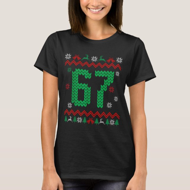 Christmas Santa 67 Six Seven Meme Ugly Sweater  T Shirt (Framsida)