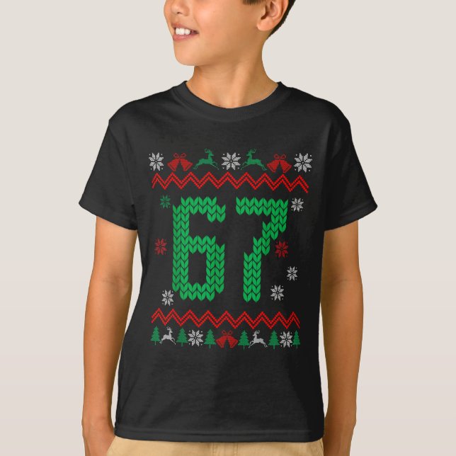 Christmas Santa 67 Six Seven Meme Ugly Sweater  T Shirt (Framsida)