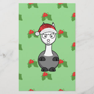 christmas Santa Alpaca Brevpapper