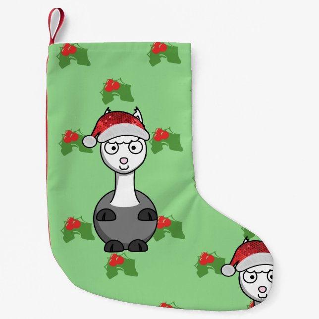 Christmas Santa alpaca-lagerhållning Liten Julstrumpa (Framsidan)