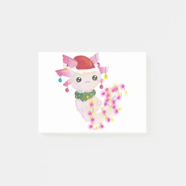christmas Santa axolotl Post-it Block (Framsida)