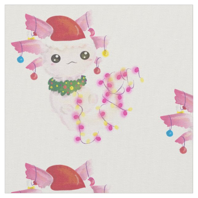 christmas Santa axolotl Tyg (Närbild)