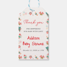Christmas Santa Baby Shower Thank You Presentetikett