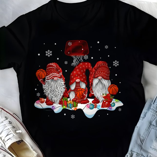 Christmas Santa Basketball Player Red Gnomes T Shirt (Skapare uppladdad)