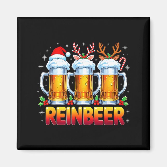 Christmas Santa Beer Lovers Funny Drinking Trend N Magnet (Framsidan)