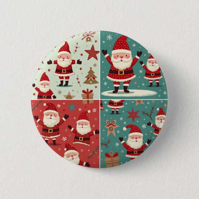 Christmas Santa Buttons Knapp (Framsida)