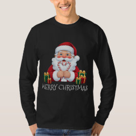 Christmas Santa Candy Cane Heart T Shirt