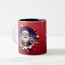 Christmas Santa Claus 3D Mugs| Merry Christmas Mug Två-Tonad Mugg