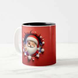 Christmas Santa Claus 3D Mugs| Merry Christmas Mug Två-Tonad Mugg