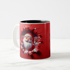 Christmas Santa Claus 3D Mugs| Merry Christmas Mug Två-Tonad Mugg
