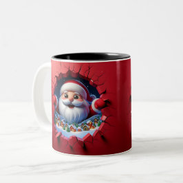 Christmas Santa Claus 3D Mugs| Merry Christmas Mug Två-Tonad Mugg