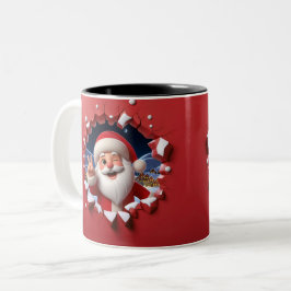 Christmas Santa Claus 3D Mugs| Merry Christmas Mug Två-Tonad Mugg