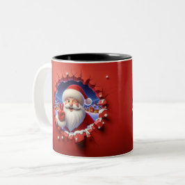 Christmas Santa Claus 3D Mugs| Merry Christmas Mug Två-Tonad Mugg
