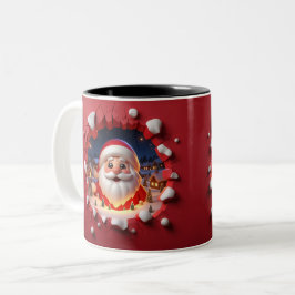 Christmas Santa Claus 3D Mugs| Merry Christmas Mug Två-Tonad Mugg