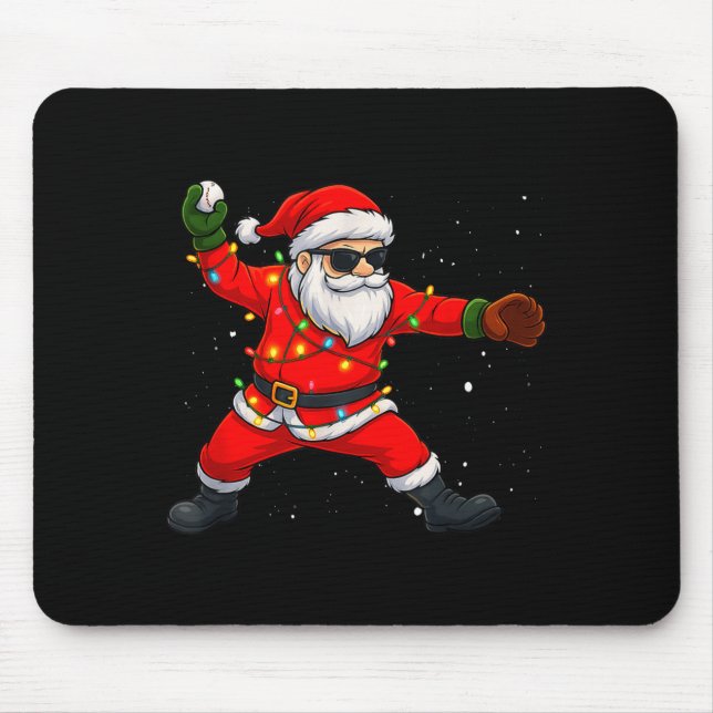 Christmas Santa Claus Baseball Tcher Boys Kids Tee Musmatta (Framsidan)