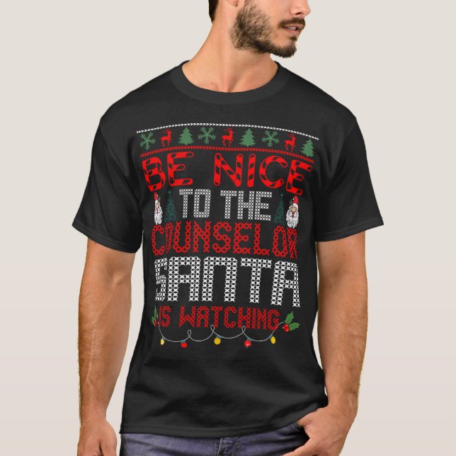 Christmas Santa Claus Counselor Gift  T Shirt (Framsida)
