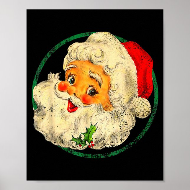 Christmas Santa Claus Face Old Fashioned Pajamas H Poster (Framsidan)