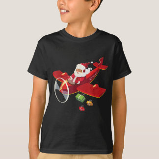 Christmas Santa Claus Pilot Flying Airplane T Shirt