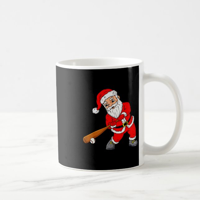 Christmas Santa Claus With Baseball Bat Boys Kids  Kaffemugg (Höger)