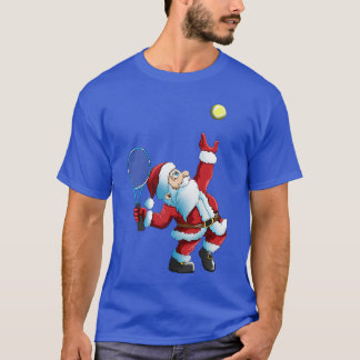 Christmas Santa Clausennis Gameennis Racket friend T Shirt