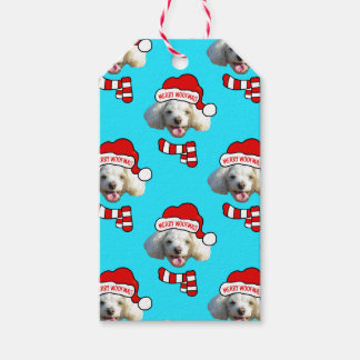 Christmas Santa Dog Custom Photo Pattern Presentetikett