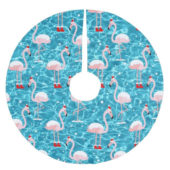 christmas Santa flamingo Julgransmatta Borstad Polyester (Framsidan)