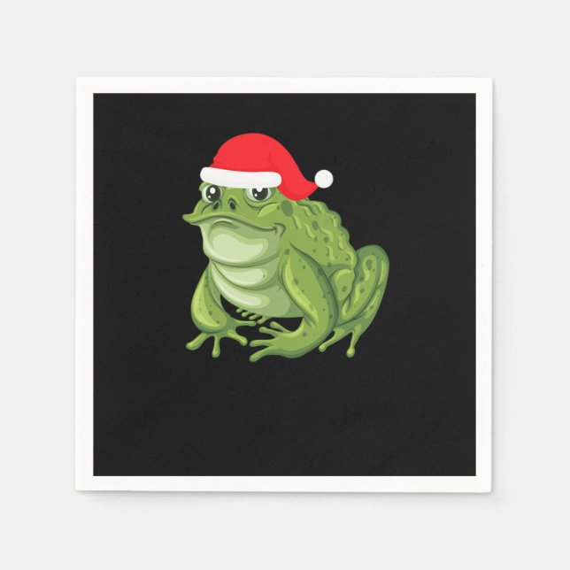 Christmas Santa Frog Pappersservett (Framsidan)