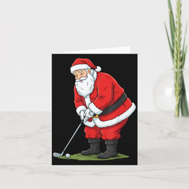 Christmas Santa Golf Golfer Xmas Funny Christmas G Kort (Framsida)