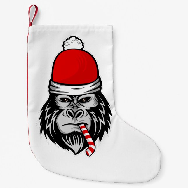 christmas Santa gorilla Liten Julstrumpa (Framsidan)