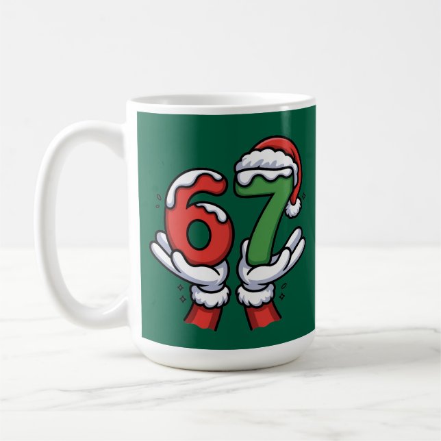 Christmas Santa Hand 67 6 7  Kaffemugg (Vänster)