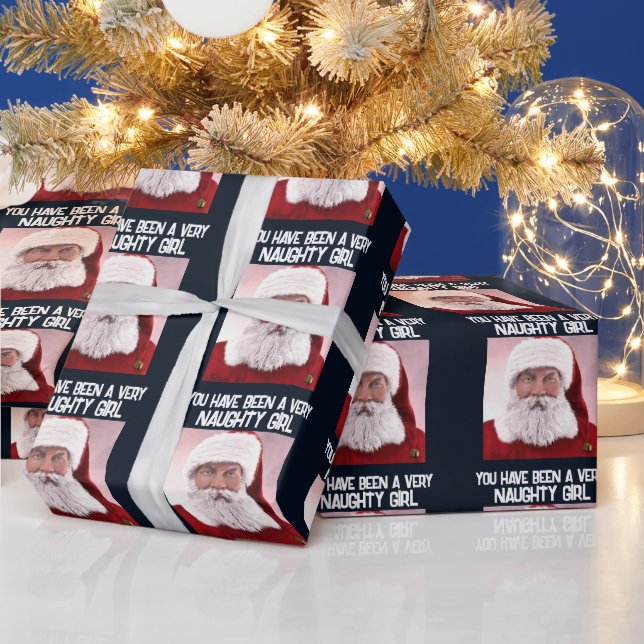CHRISTMAS SANTA NAUGHTY GIRL WRAPPING PAPPER PRESENTPAPPER (Helgdagar)